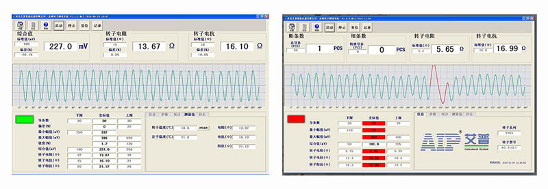 艾普智能儀器—鑄鋁轉(zhuǎn)子測(cè)試界面